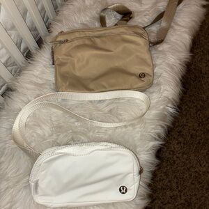 lululemon athletica Tan and White Crossbody Bags Bundled.